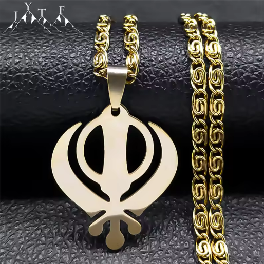 Stainless Steel Khanda Pendant Necklace
