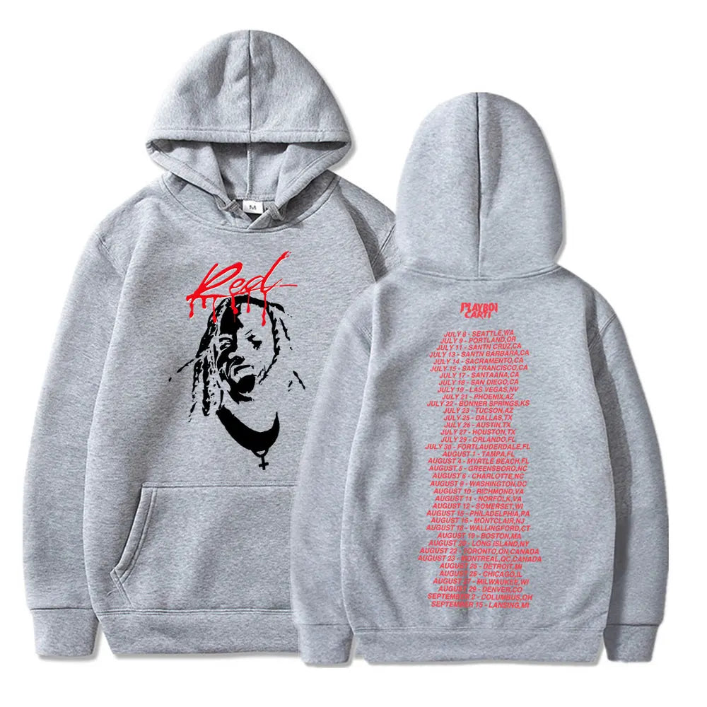 Playboi Carti Whole Lotta Roter Kapuzenpullover mit Grafik