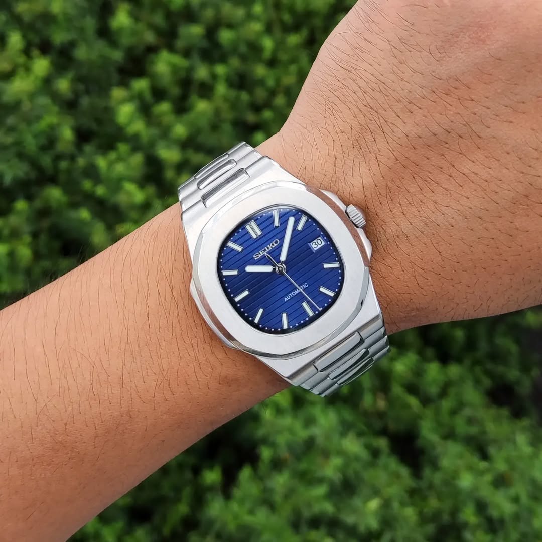 Seiko Mod Nautilus Blau