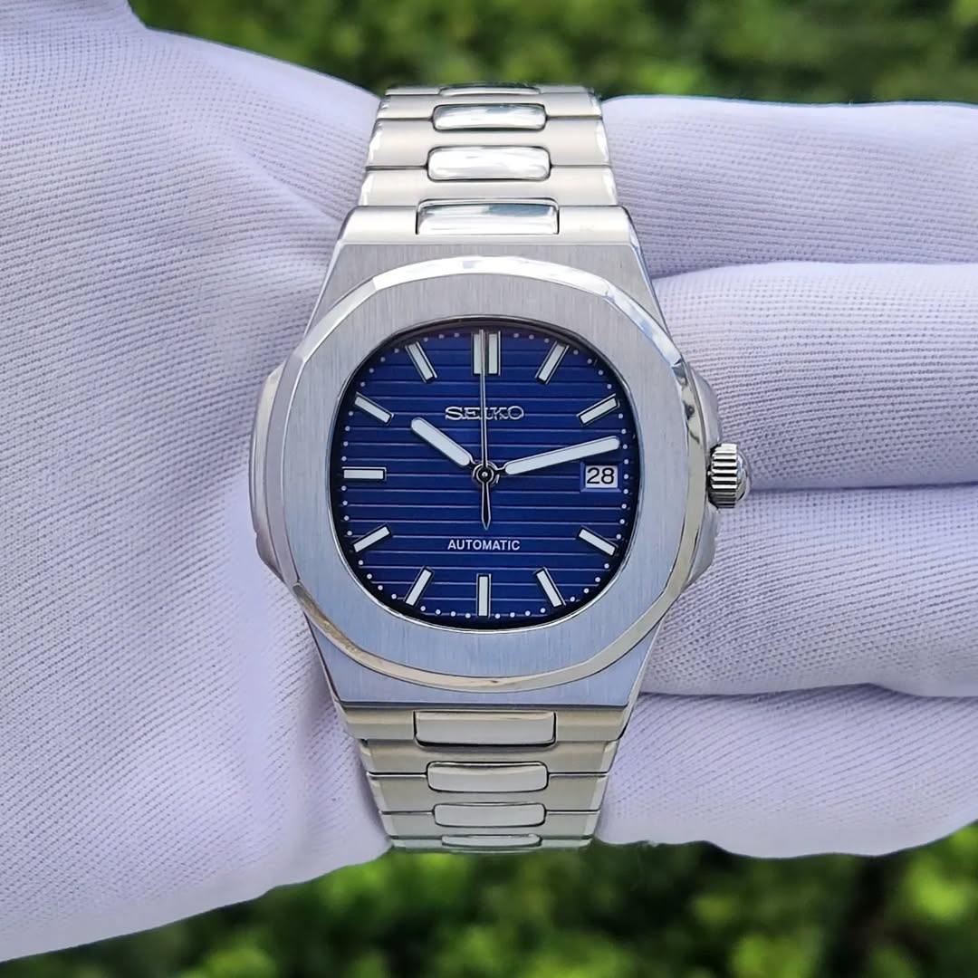 Seiko Mod Nautilus Blau