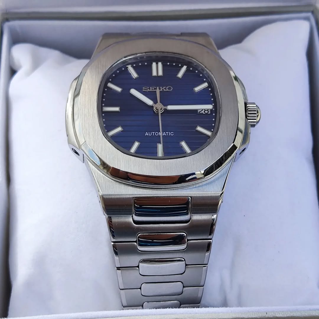 Seiko Mod Nautilus Blau