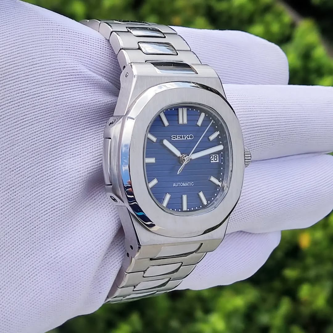 Seiko Mod Nautilus Blau