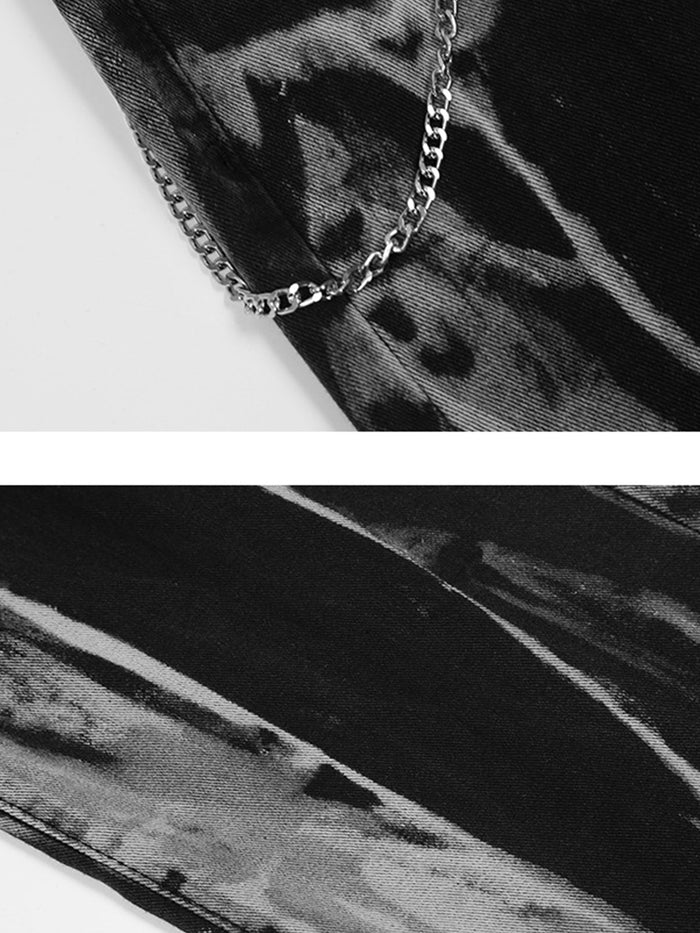 Jeans mit Batik-Graffiti