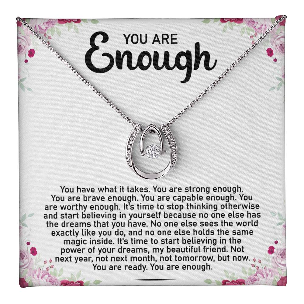 Halskette mit Botschaftskarte „You Are Enough“