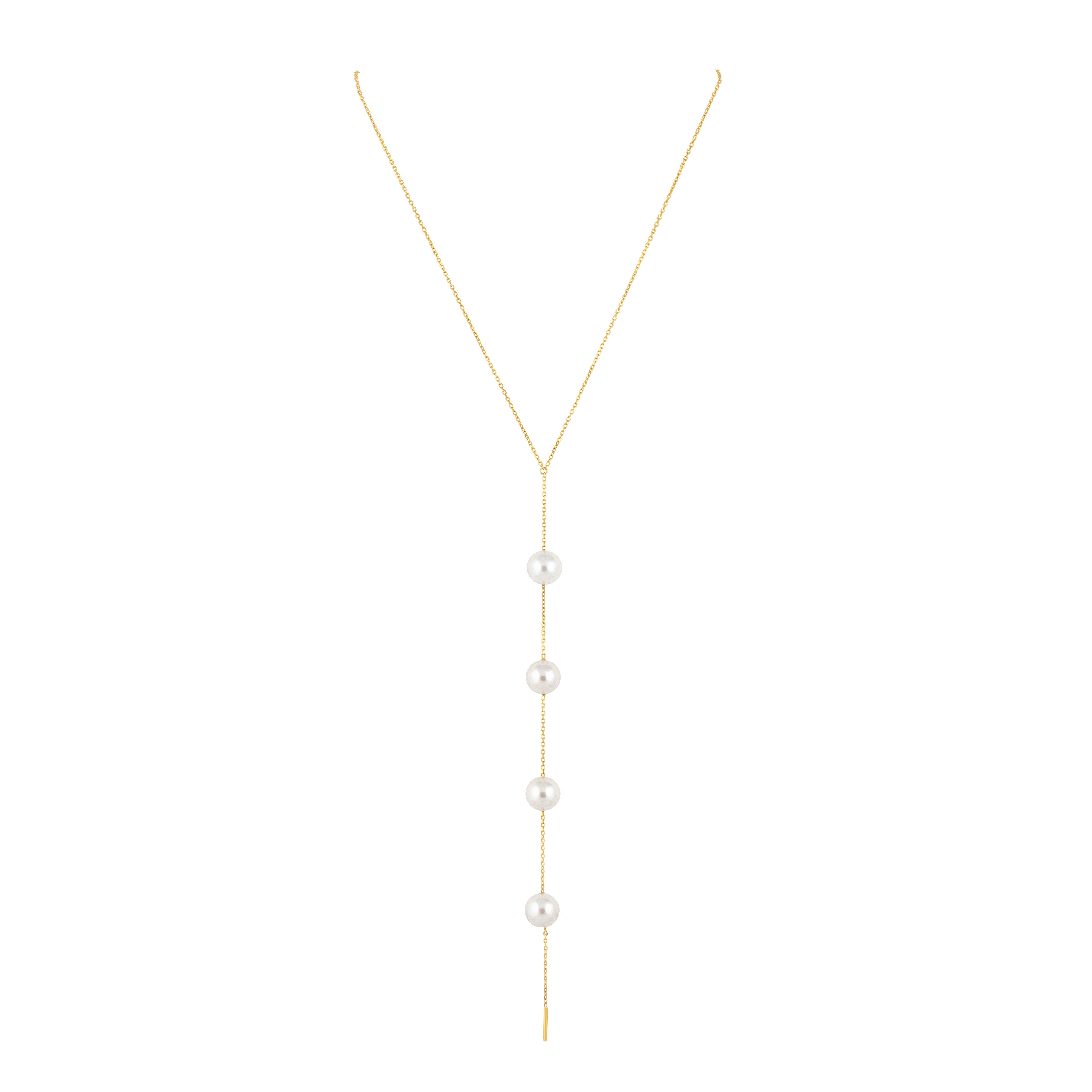 Statement-Halskette „Celeste Pearl Lariat“