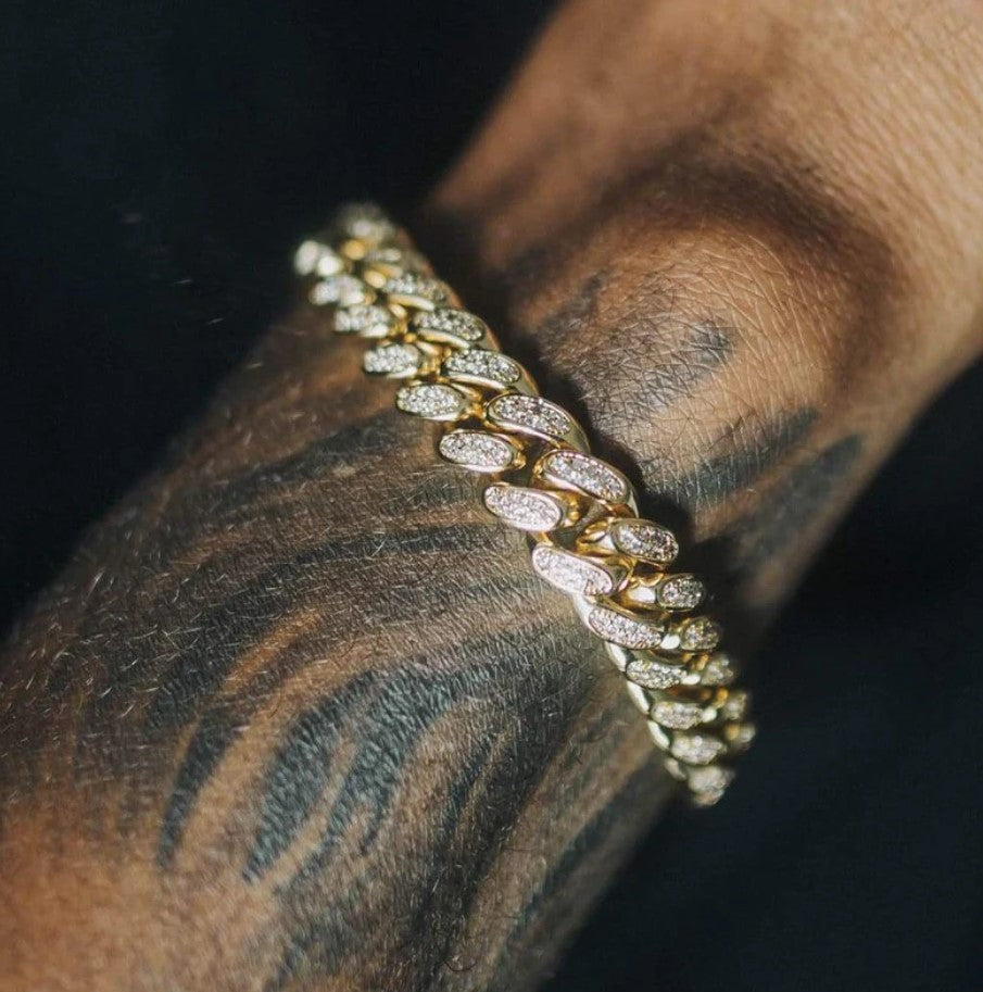 12 mm kubanische Gliederkette mit Diamanten