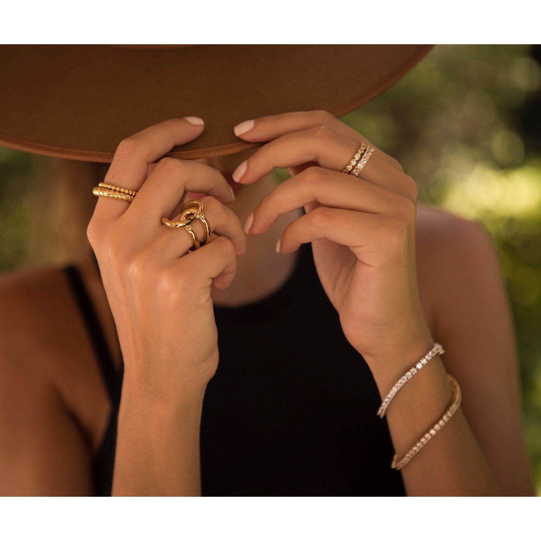 18 Karat vergoldeter Edelstahlring - BOGO