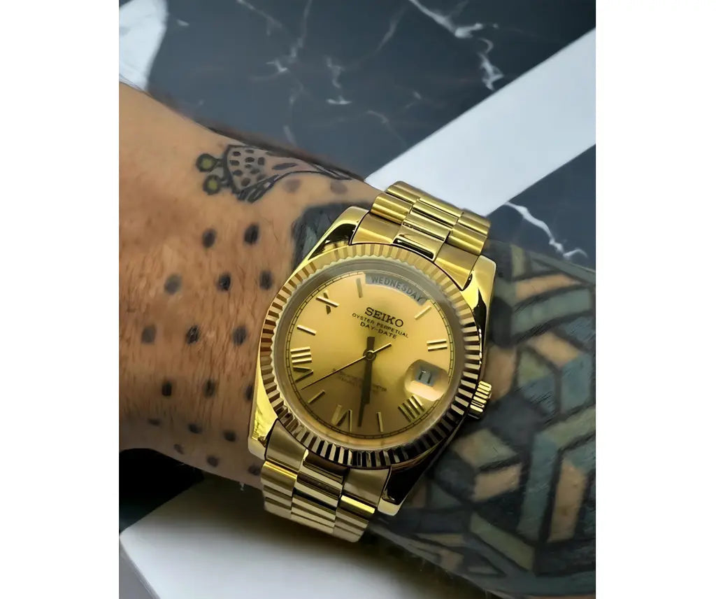 Seiko Mod Datejust Watch - Gold