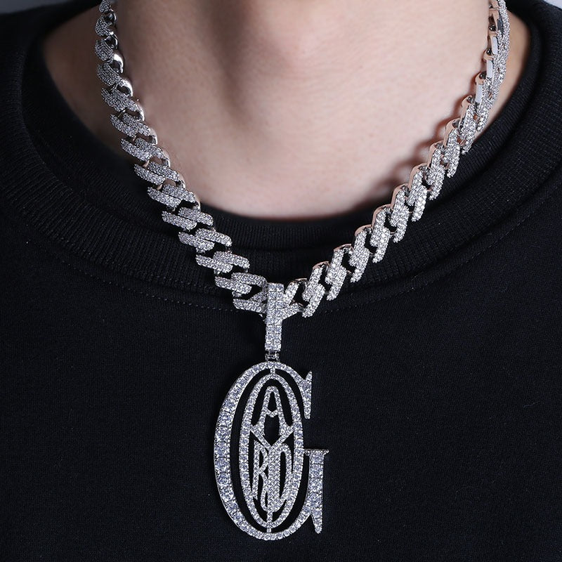 Von Tyga inspirierte Goyard-Anhänger-Halskette, Rapper-Kette
