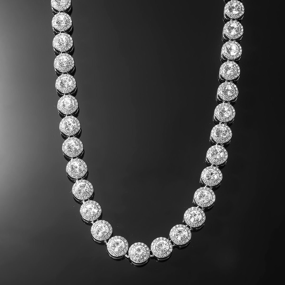 Travis Rapper Chokerkette mit ovalem Schliff und Micro Pave Tennis Link