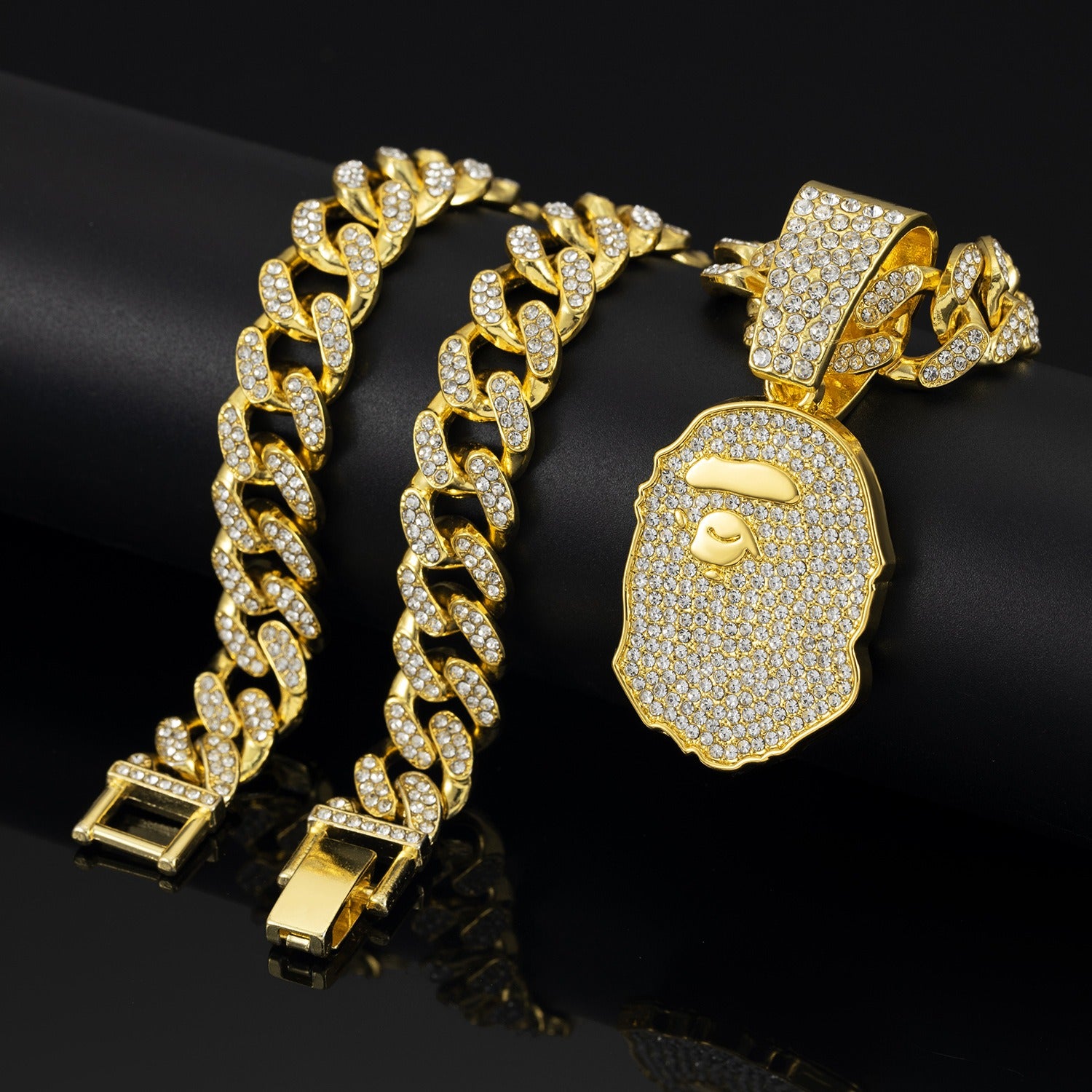 BG BAPE-inspirierte Anhänger Halskette Rapper Kette