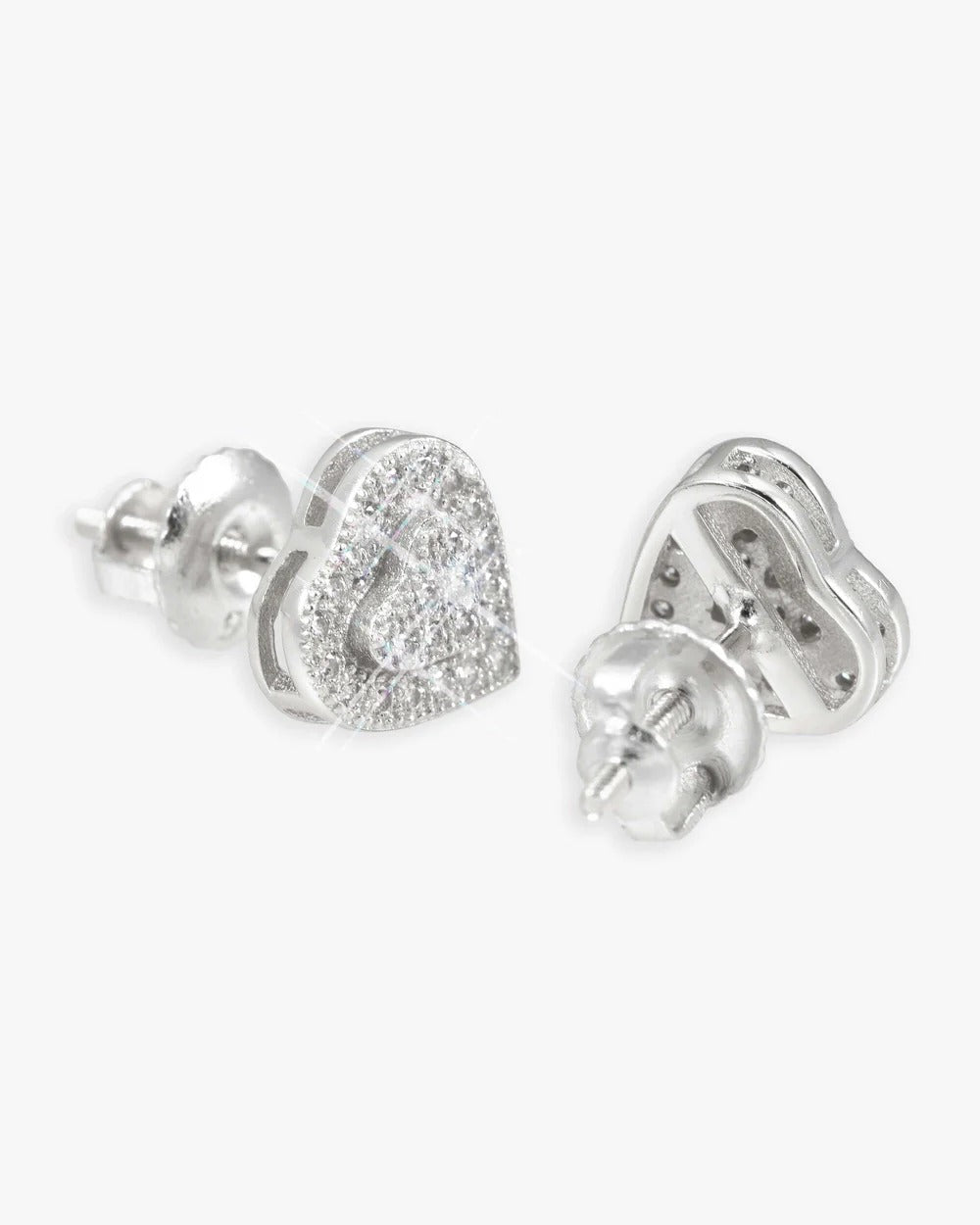 8MM Heart VVS Moissanite Stud Earrings
