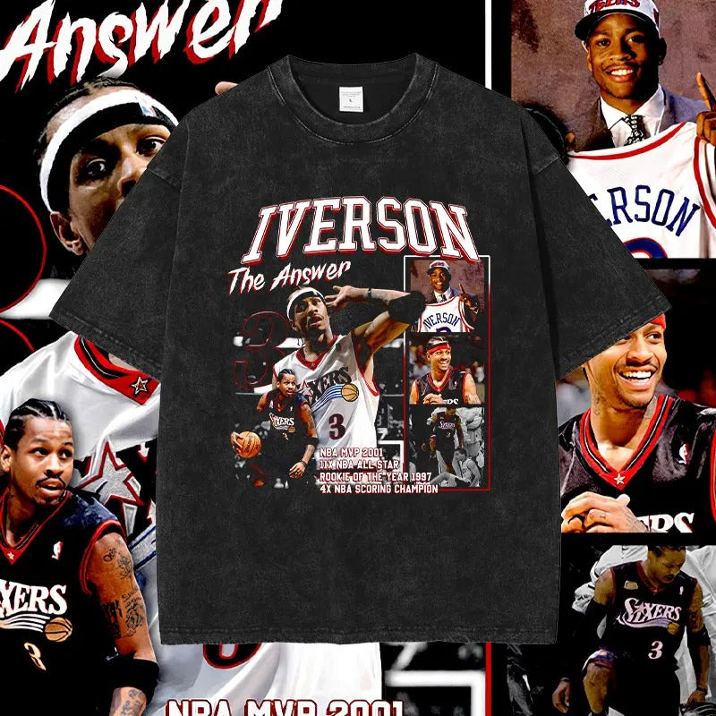 Allen Iverson – T-Shirt mit Grafik für Basketballspieler