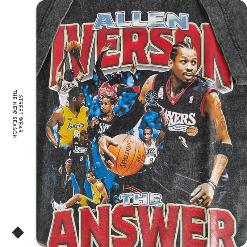 Allen Iverson – T-Shirt mit Grafik für Basketballspieler