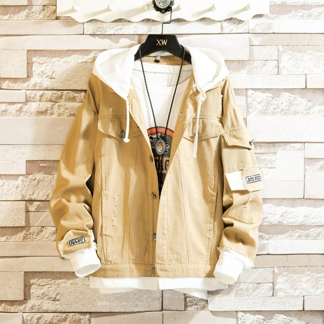 Blouson-Jeansjacke mit Kapuze