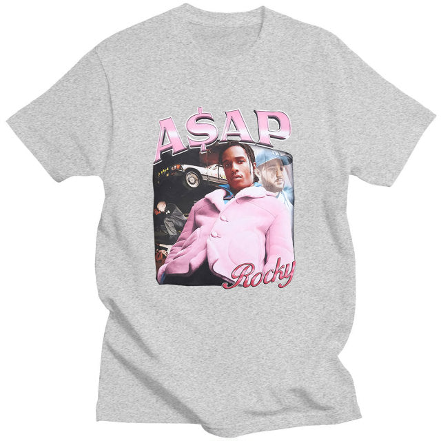 ASAP Rocky Vintage Rap Grafik T-shirt