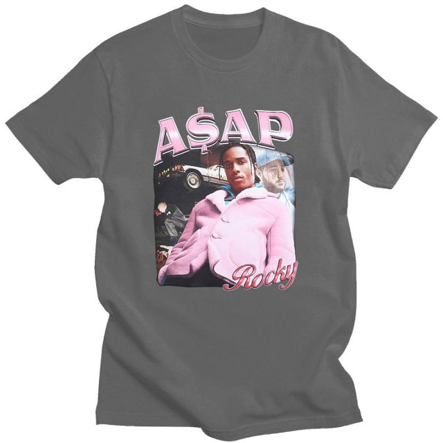 ASAP Rocky Vintage Rap Grafik T-shirt