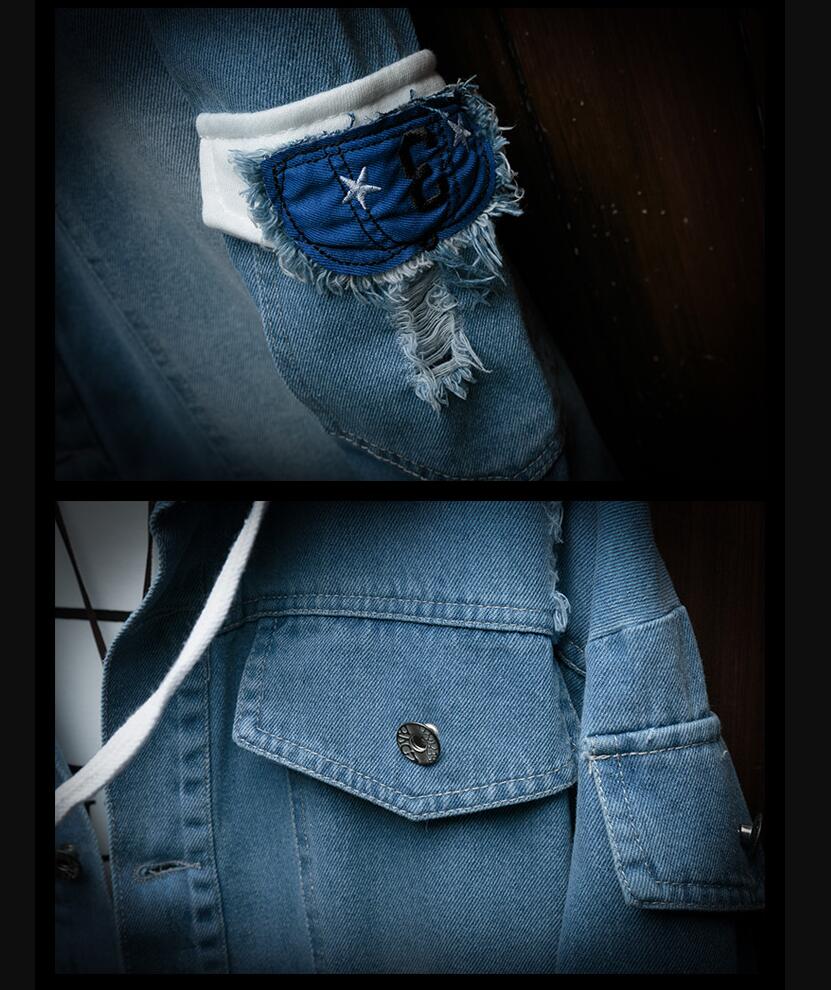 Blouson-Jeansjacke mit Kapuze