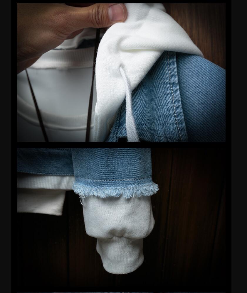 Blouson-Jeansjacke mit Kapuze