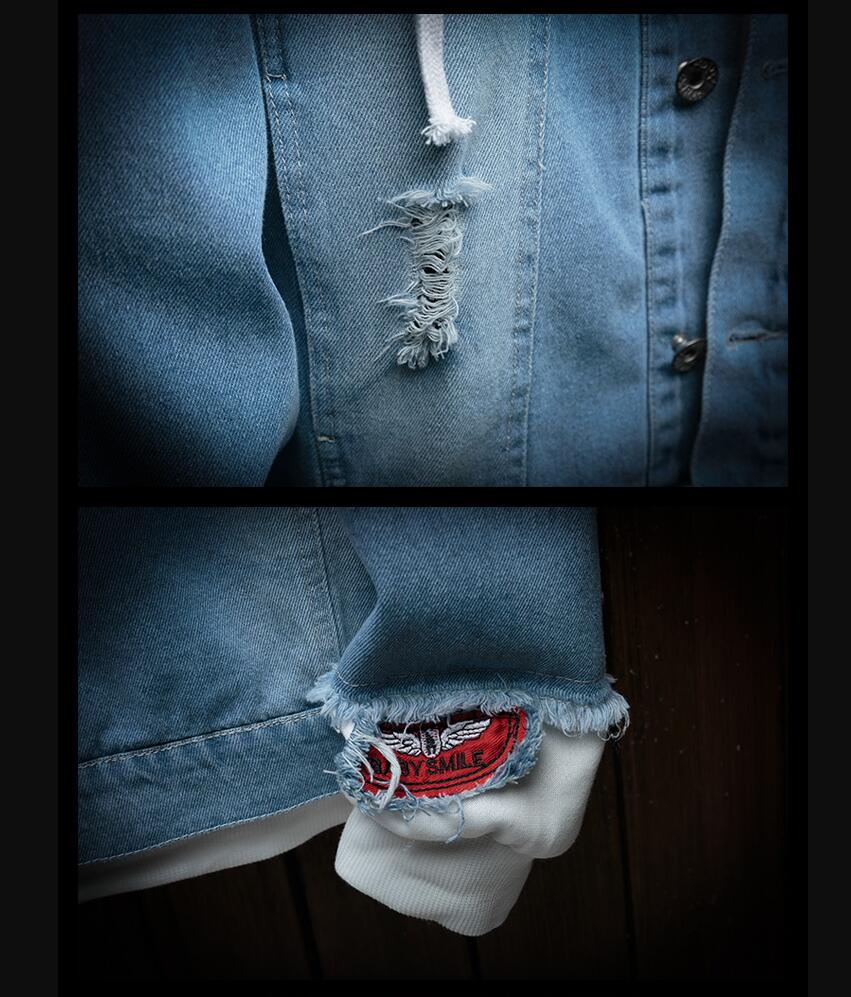 Blouson-Jeansjacke mit Kapuze