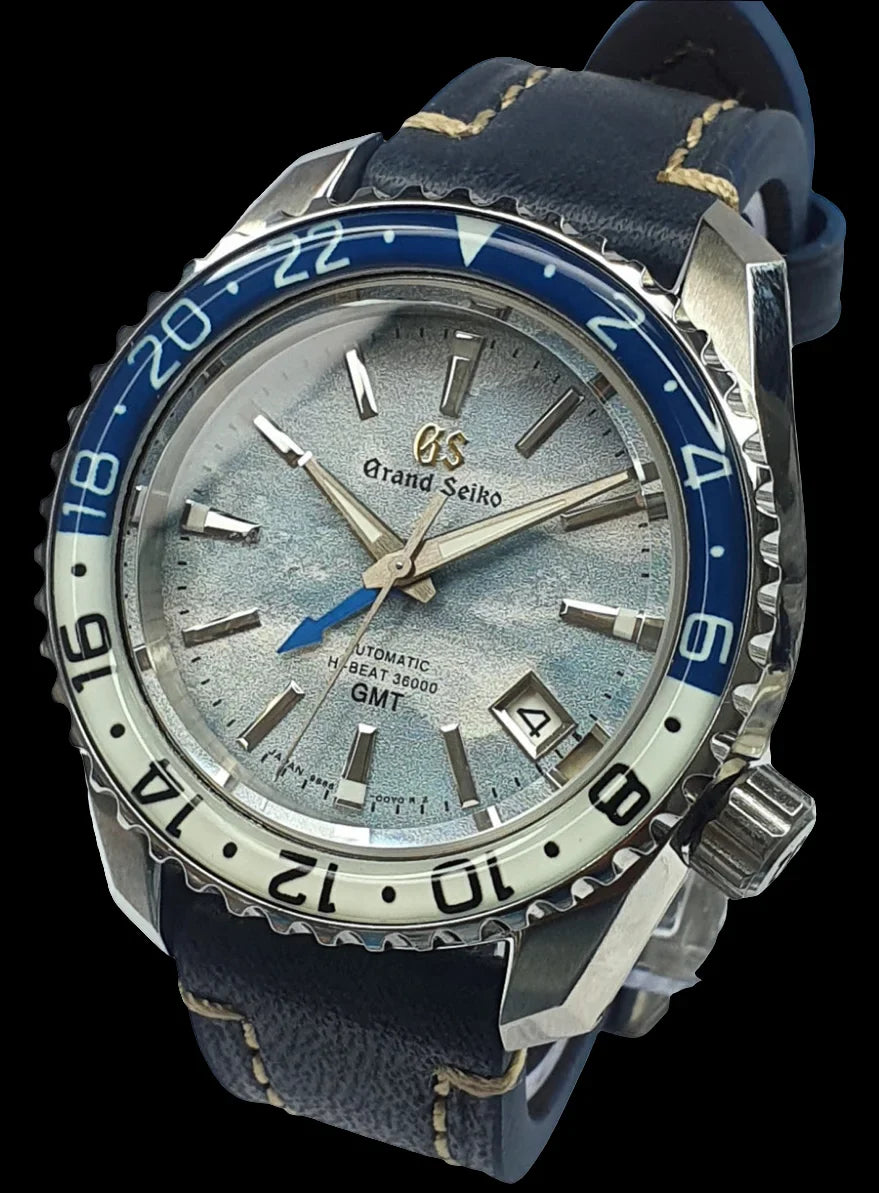 Seiko Custom Mod Grand Seiko Gmt Sea of Clouds Watch Wristwatch