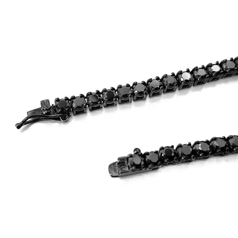 VVS Jewelry hip hop jewelry 20" VVS Jewelry 3mm Black Moissanite Diamond Stainless Steel Tennis Chain