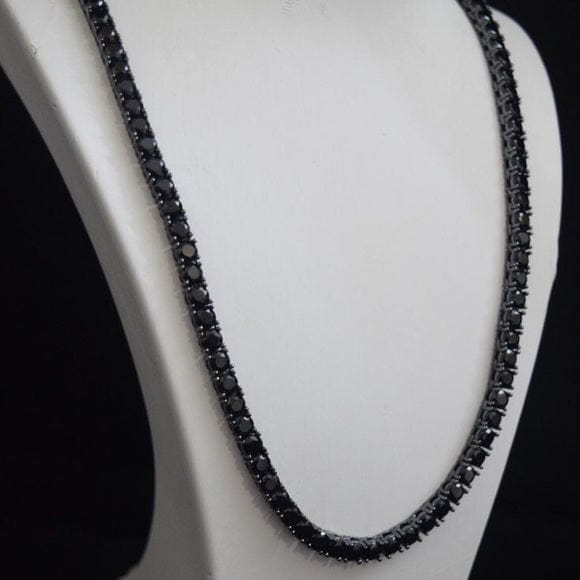 VVS Jewelry hip hop jewelry 3MM Black 925 Sterling Moissanite Tennis Chain