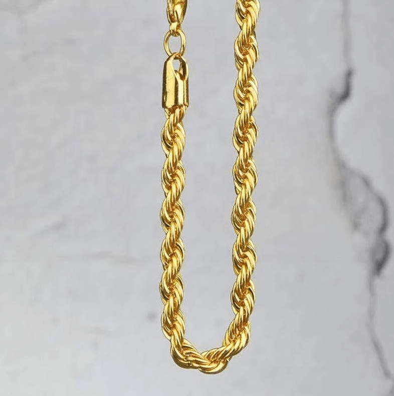 VVS Jewelry hip hop jewelry 5MM 18K Solid Gold Rope Chain