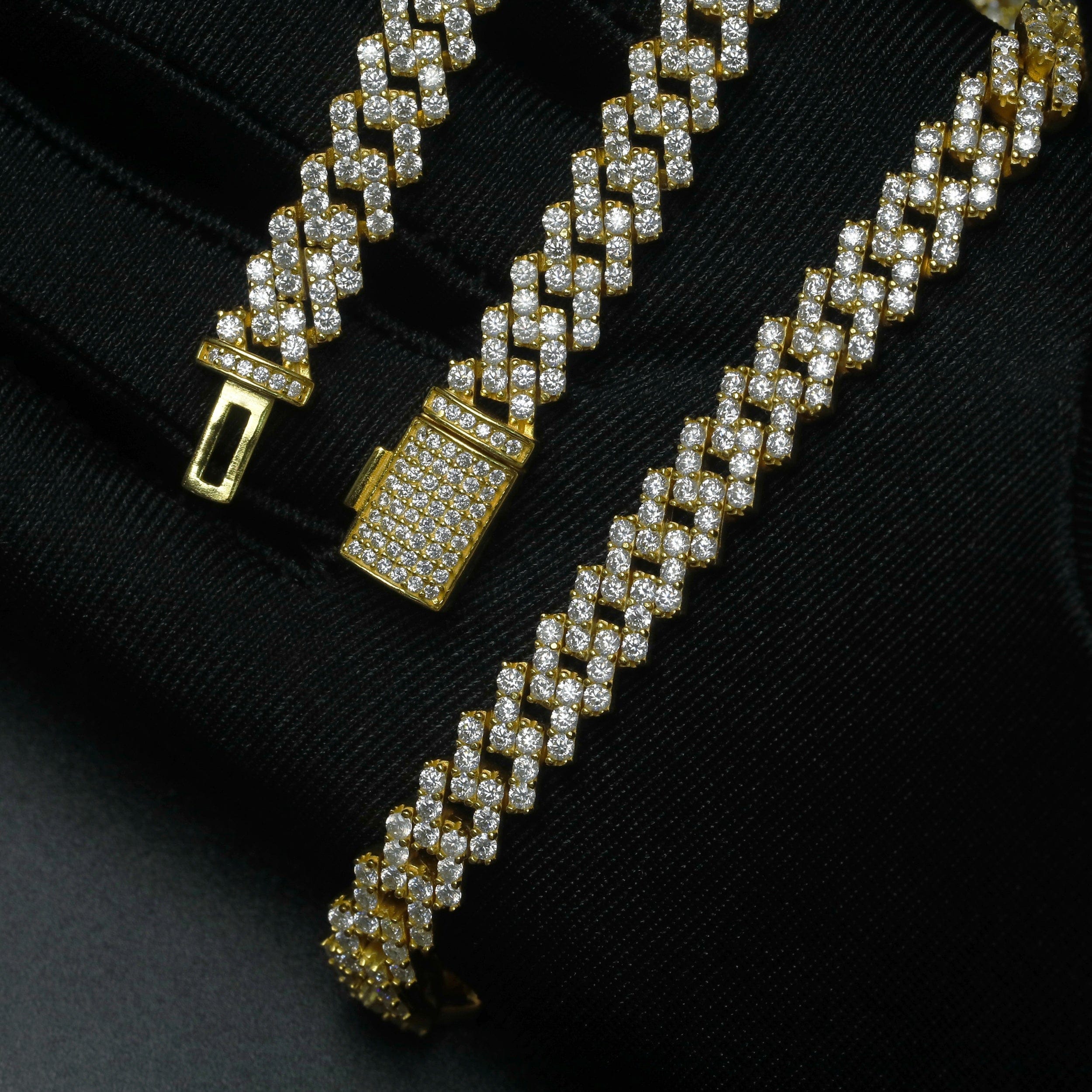 VVS Jewelry hip hop jewelry chain VVS Jewelry 925 Sterling Silver Iced Out Prong Moissanite Cuban Chain (Passes Diamond Check)