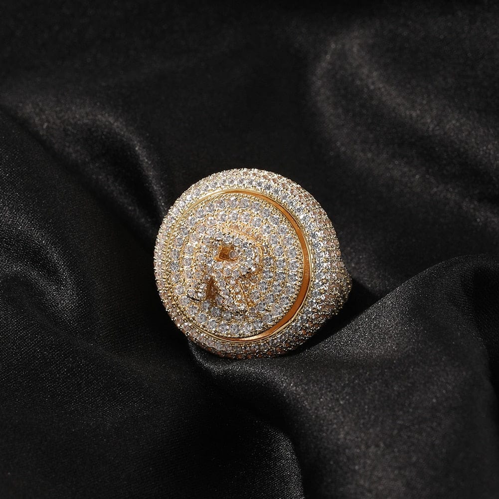 VVS Jewelry hip hop jewelry Custom Spinning Initial Ring