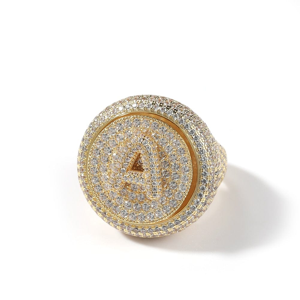 VVS Jewelry hip hop jewelry Custom Spinning Initial Ring