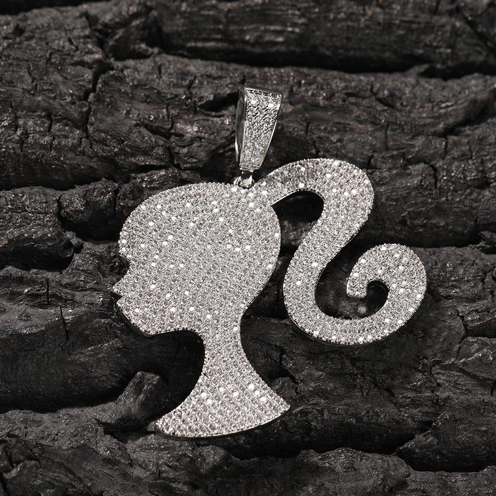 VVS Jewelry hip hop jewelry Fully Iced Barbie Pendant Necklace