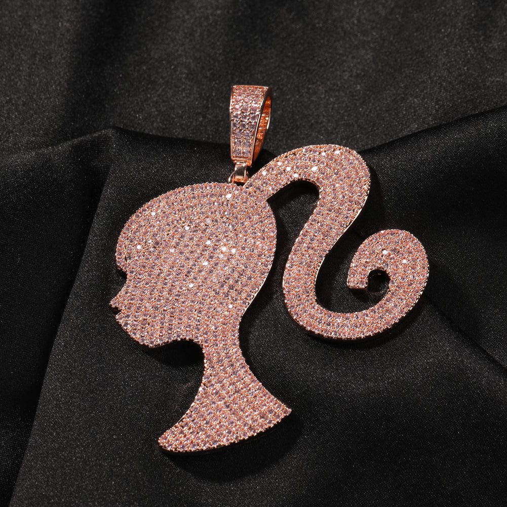VVS Jewelry hip hop jewelry Fully Iced Barbie Pendant Necklace