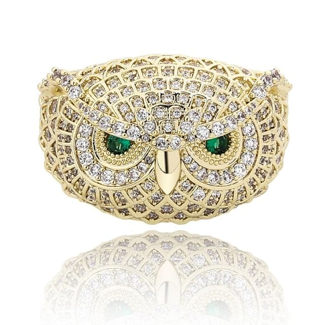 VVS Jewelry hip hop jewelry Gold / 11 Iced Out Boss Owl Ring