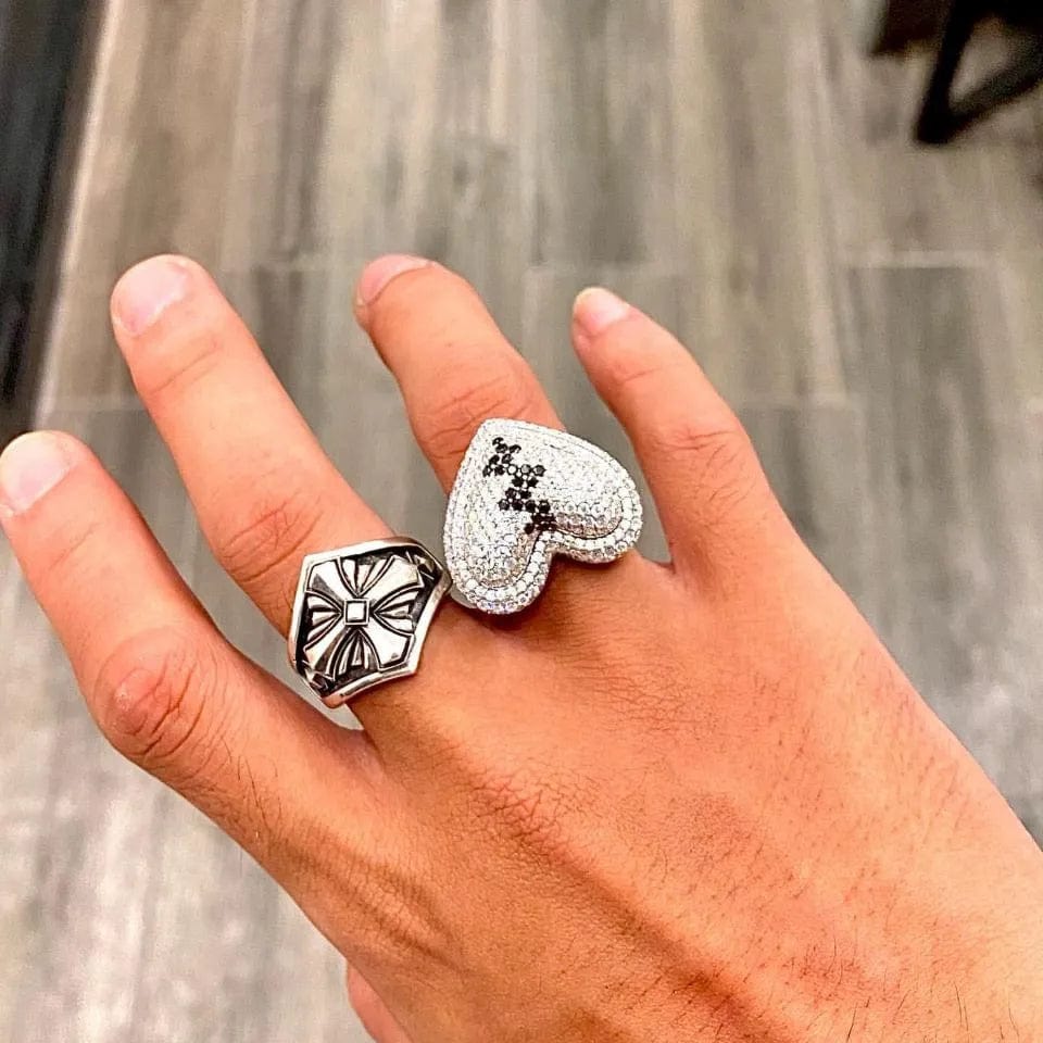 VVS Jewelry hip hop jewelry VVS D Color Moissanite Iced Broken Heart Ring