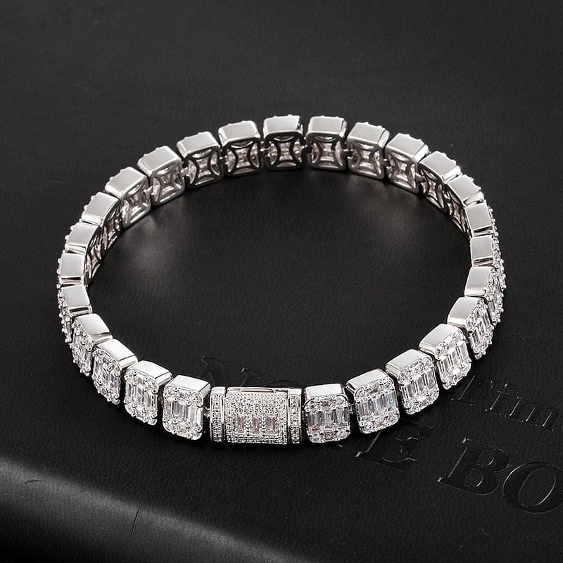 VVS Jewelry hip hop jewelry VVS Jewelry 9MM Baguette Tennis Chain + FREE bracelet