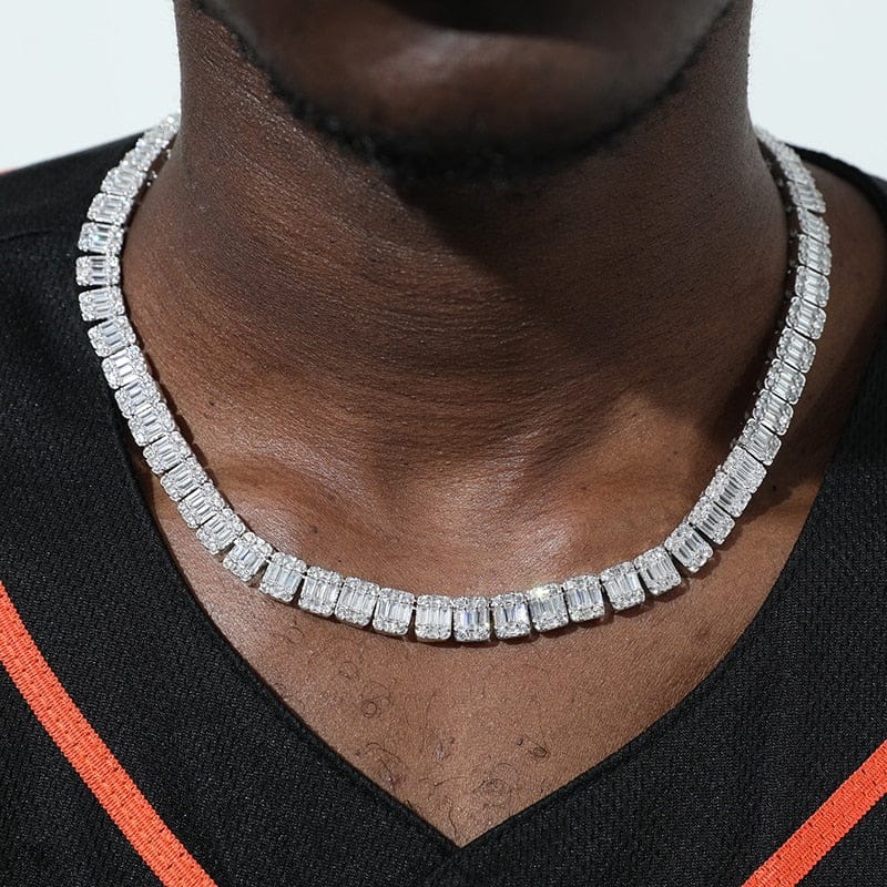 VVS Jewelry hip hop jewelry VVS Jewelry 9MM Baguette Tennis Chain + FREE bracelet