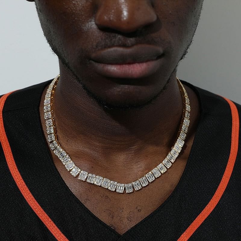 VVS Jewelry hip hop jewelry VVS Jewelry 9MM Baguette Tennis Chain + FREE bracelet