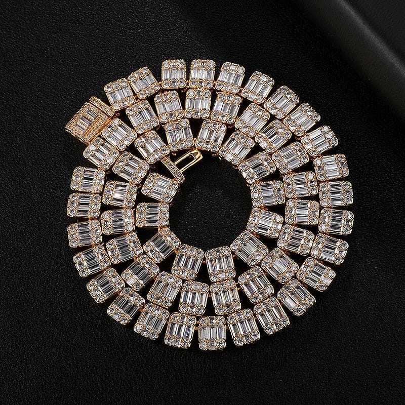 VVS Jewelry hip hop jewelry VVS Jewelry 9MM Baguette Tennis Chain + FREE bracelet