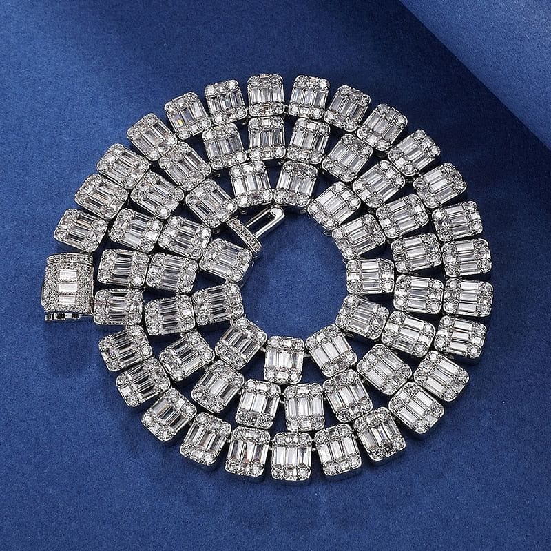 VVS Jewelry hip hop jewelry VVS Jewelry 9MM Baguette Tennis Chain + FREE bracelet