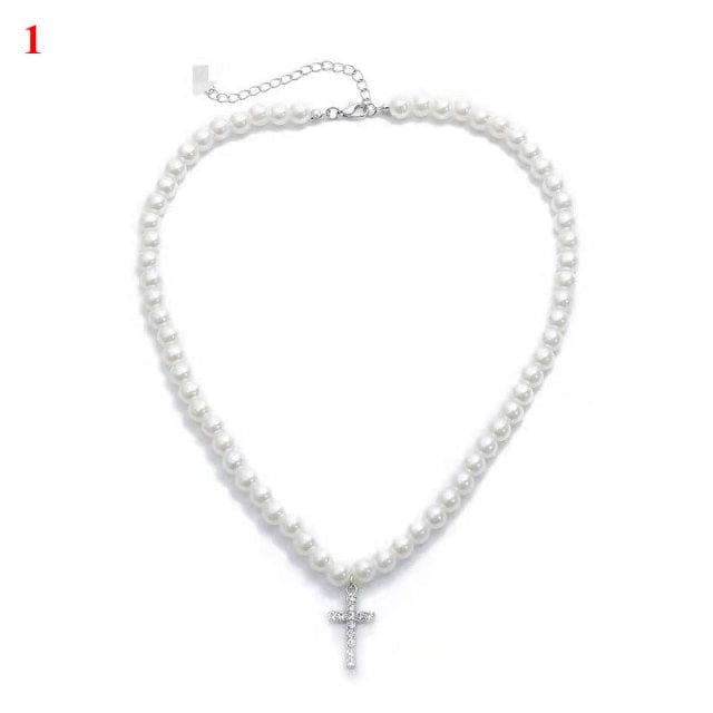 VVS Jewelry hip hop jewelry VVS Jewelry Cross Pearl Chain