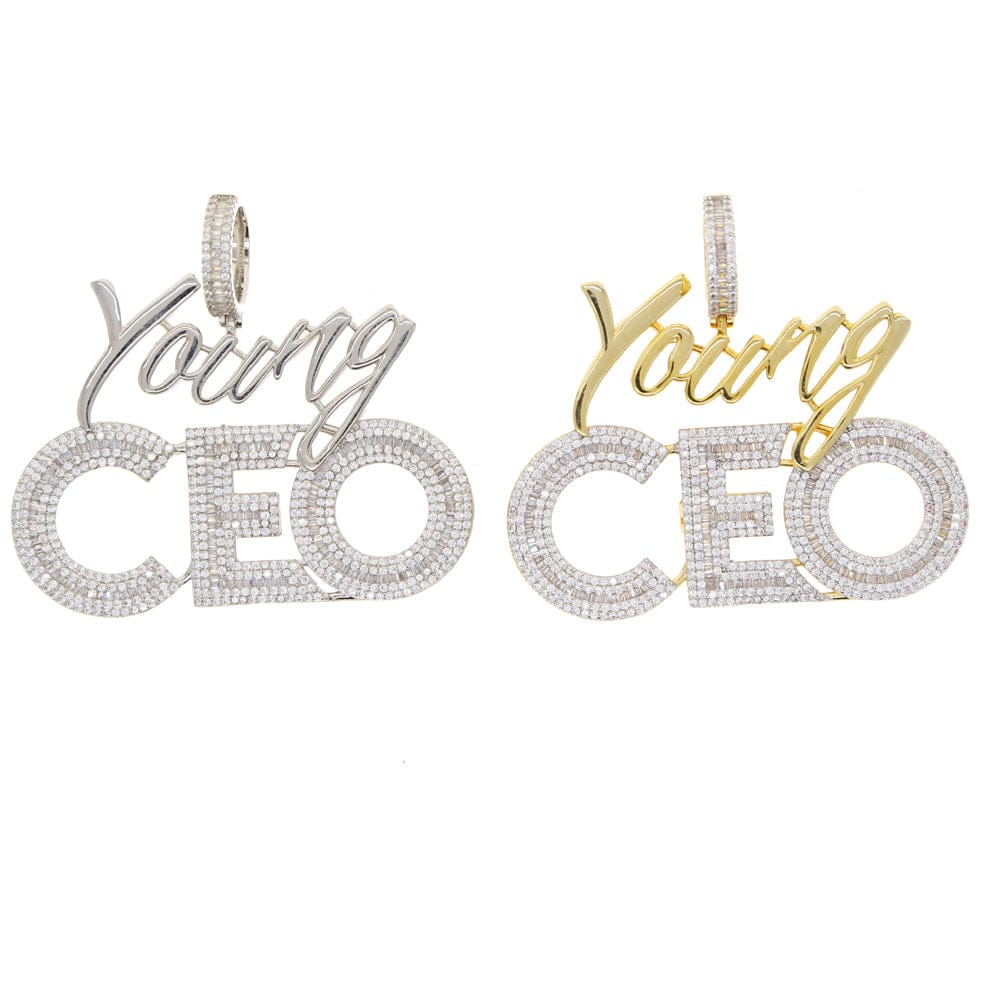 VVS Jewelry hip hop jewelry Young CEO Two Tone Iced Pendant Necklace