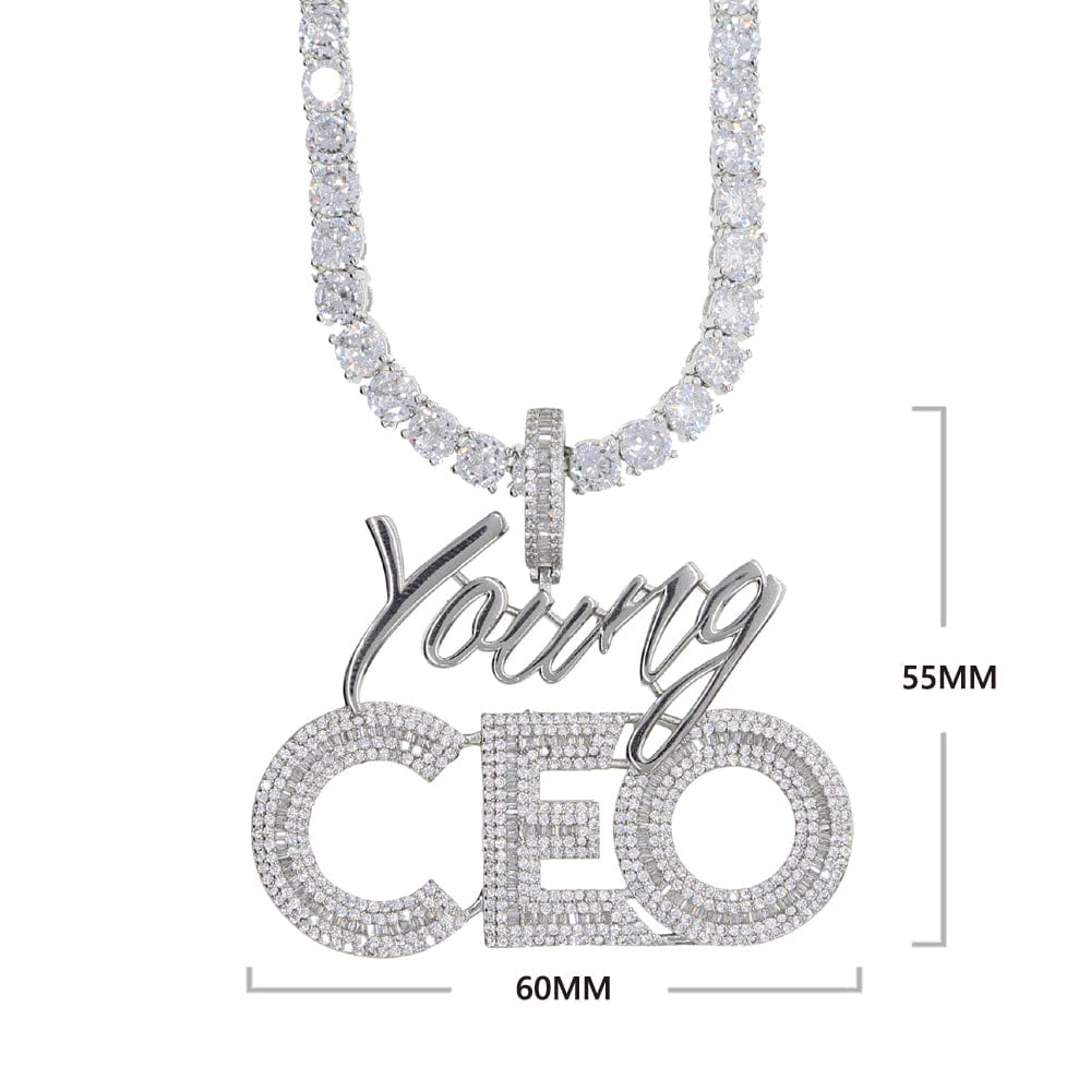 VVS Jewelry hip hop jewelry Young CEO Two Tone Iced Pendant Necklace