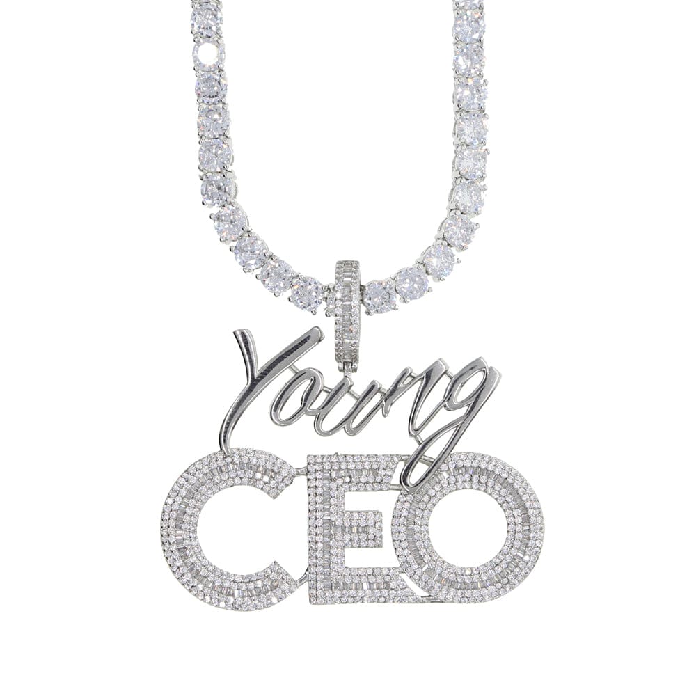 VVS Jewelry hip hop jewelry Young CEO Two Tone Iced Pendant Necklace