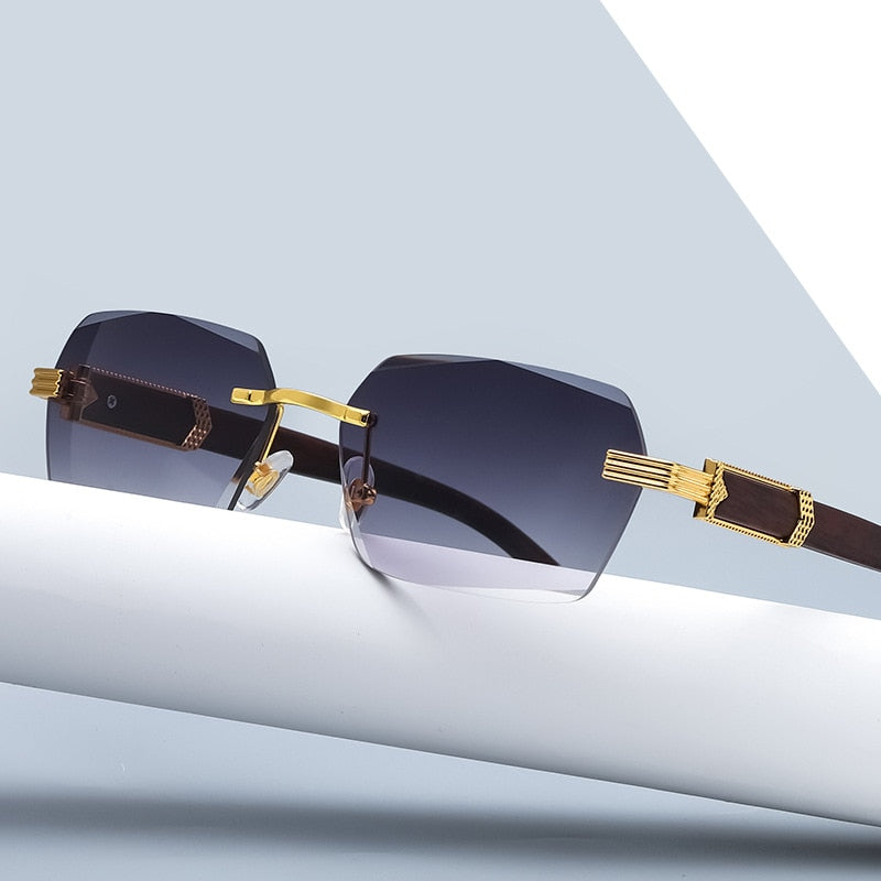 VVS Jewelry – Luxuriöse, randlose, quadratische Sonnenbrille