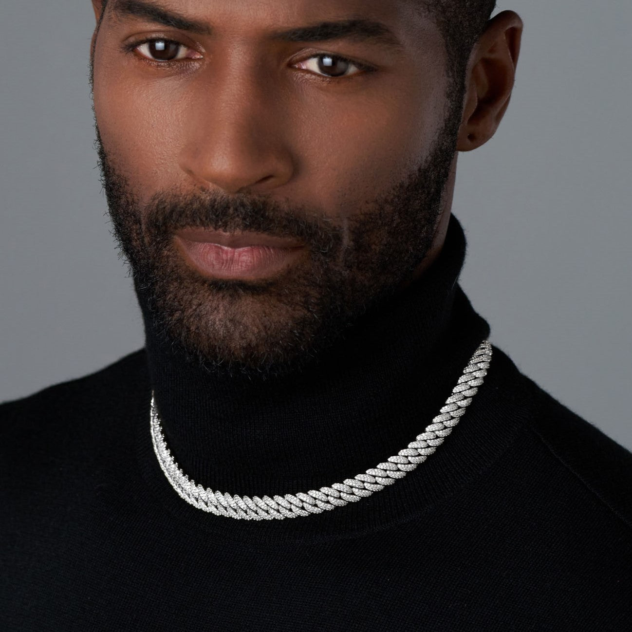 Iced Out 10mm Silver Cuban Chain