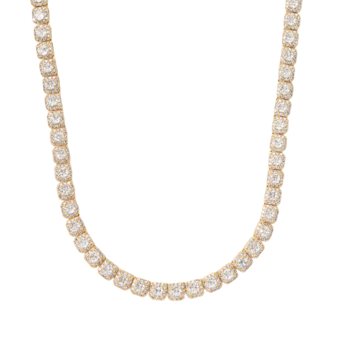 Micro Clustered Tennis Chain (Gold) - 5mm