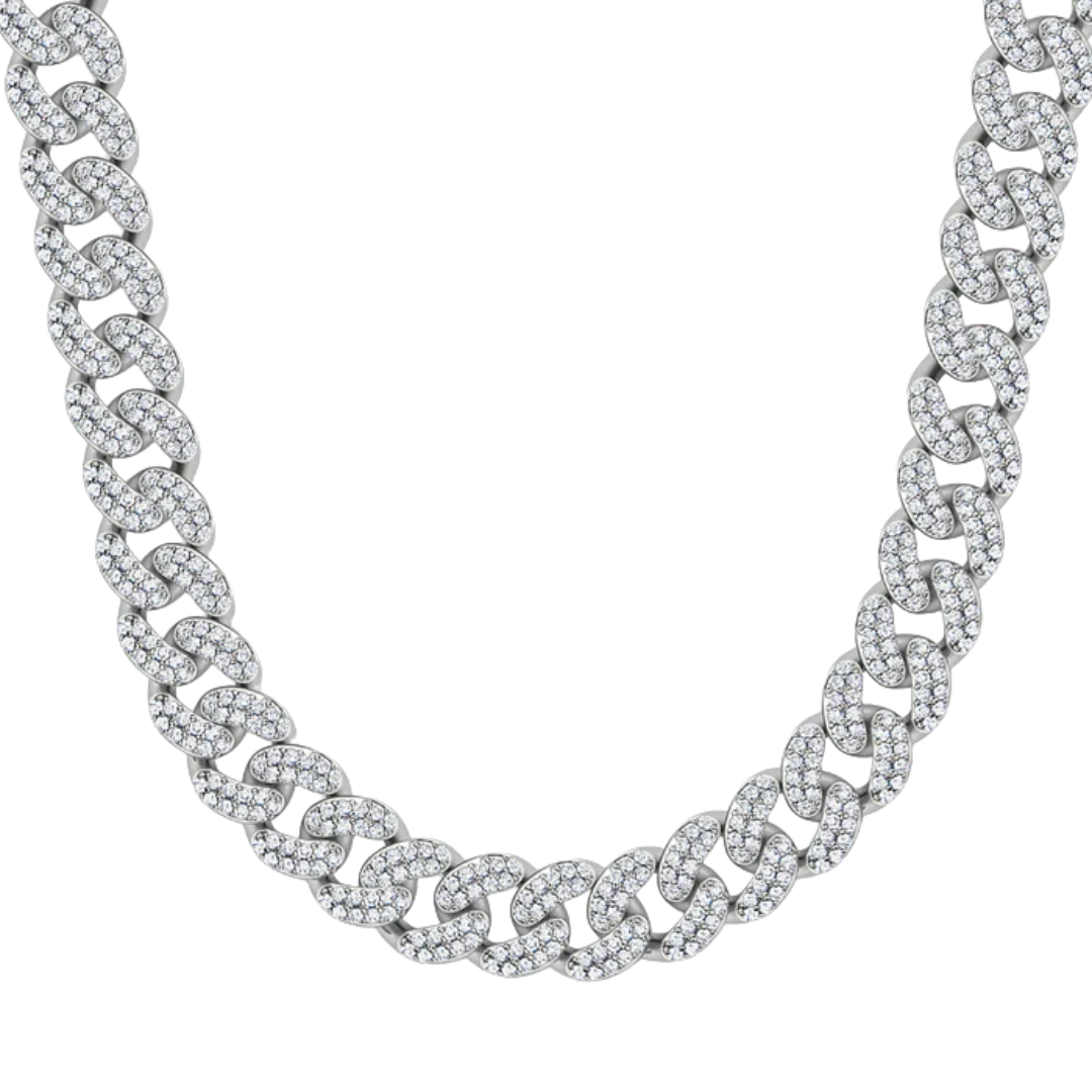Iced Cuban Chain (Silver) - 12mm