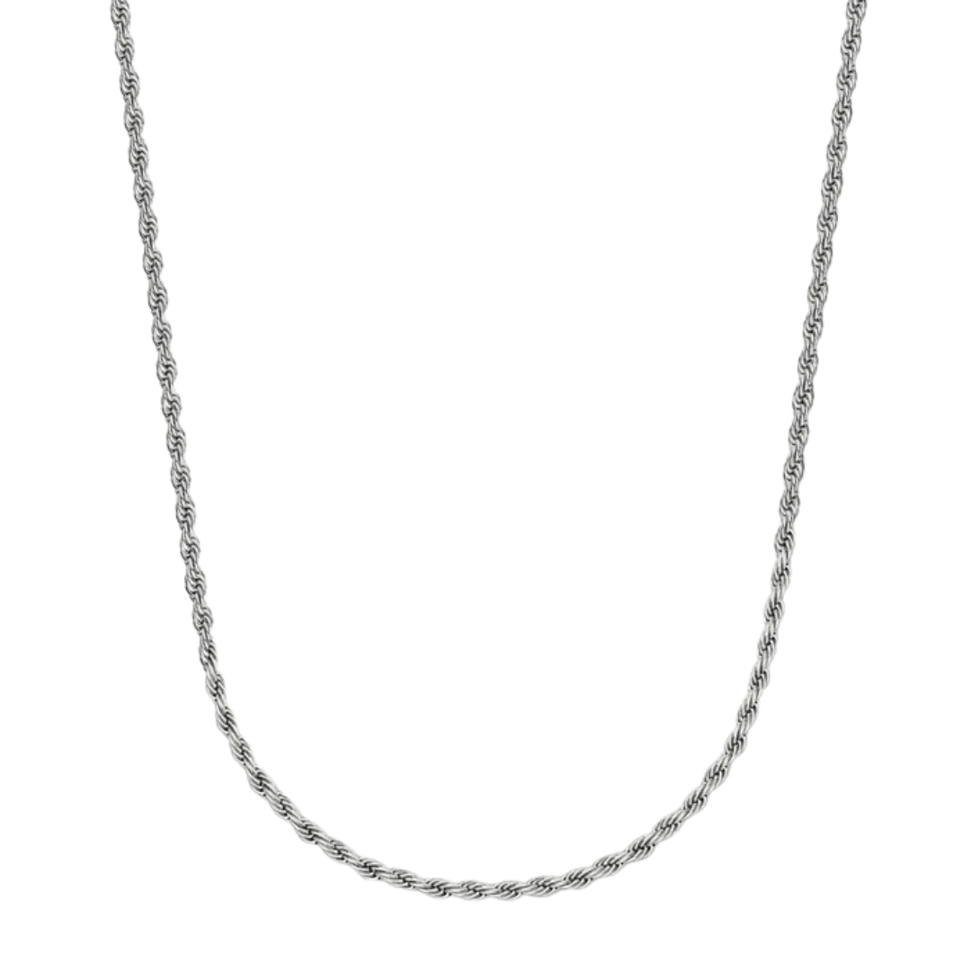 Silver 2mm Rope Chain Necklace