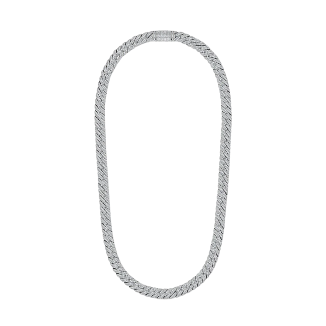 Iced Out 10mm Silver Cuban Chain